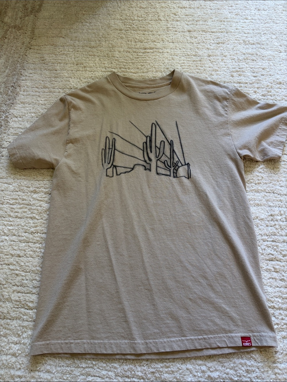 Kimes Ranch Tan Tee with Black Cactus Outline